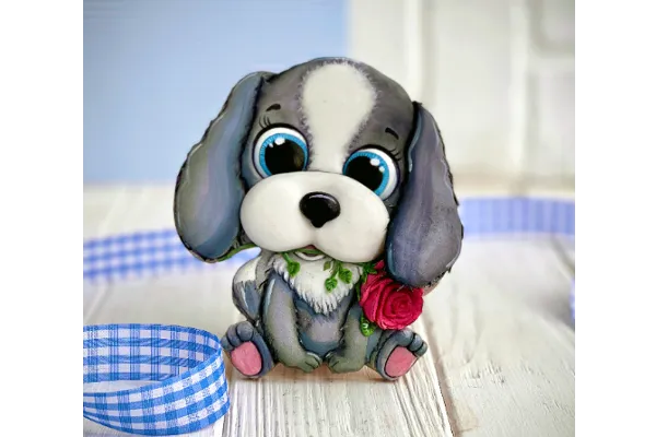 Dog with a rose | step by step video class